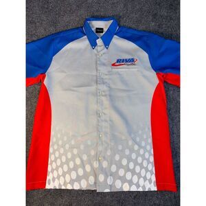 Vicci Shirt Mens Medium Multi RIVA Motorsports Short Sleeve Collared Button Down